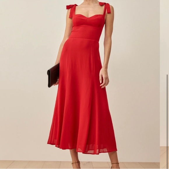 Reformation Dresses Nwt Reformation Nadira Dress Cherry Red Poshmark